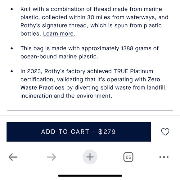 Rothy's Black and Tan Tote Bag - Picture 10 of 11